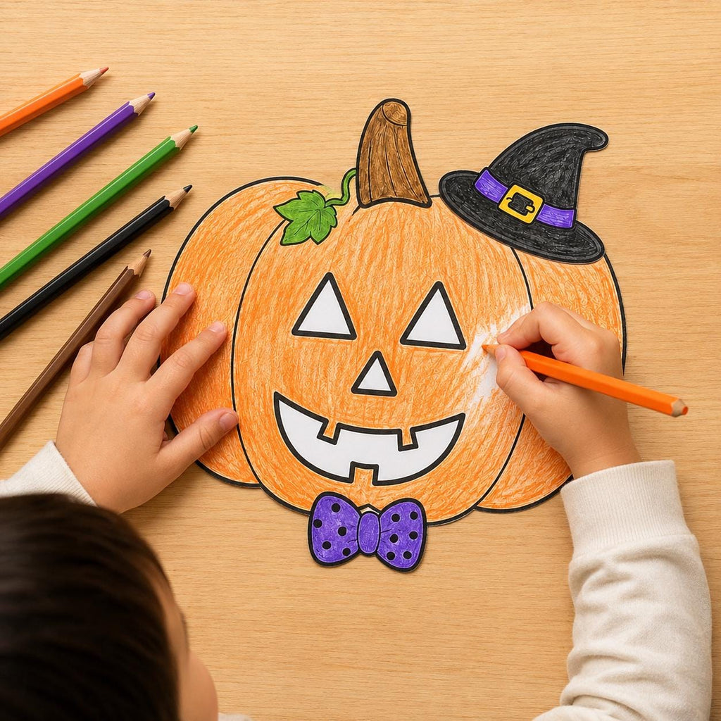 Build a Pumpkin Cut and Paste Craft Printable, Halloween Activity, Pumpkin Craft for Kids, Halloween Printable