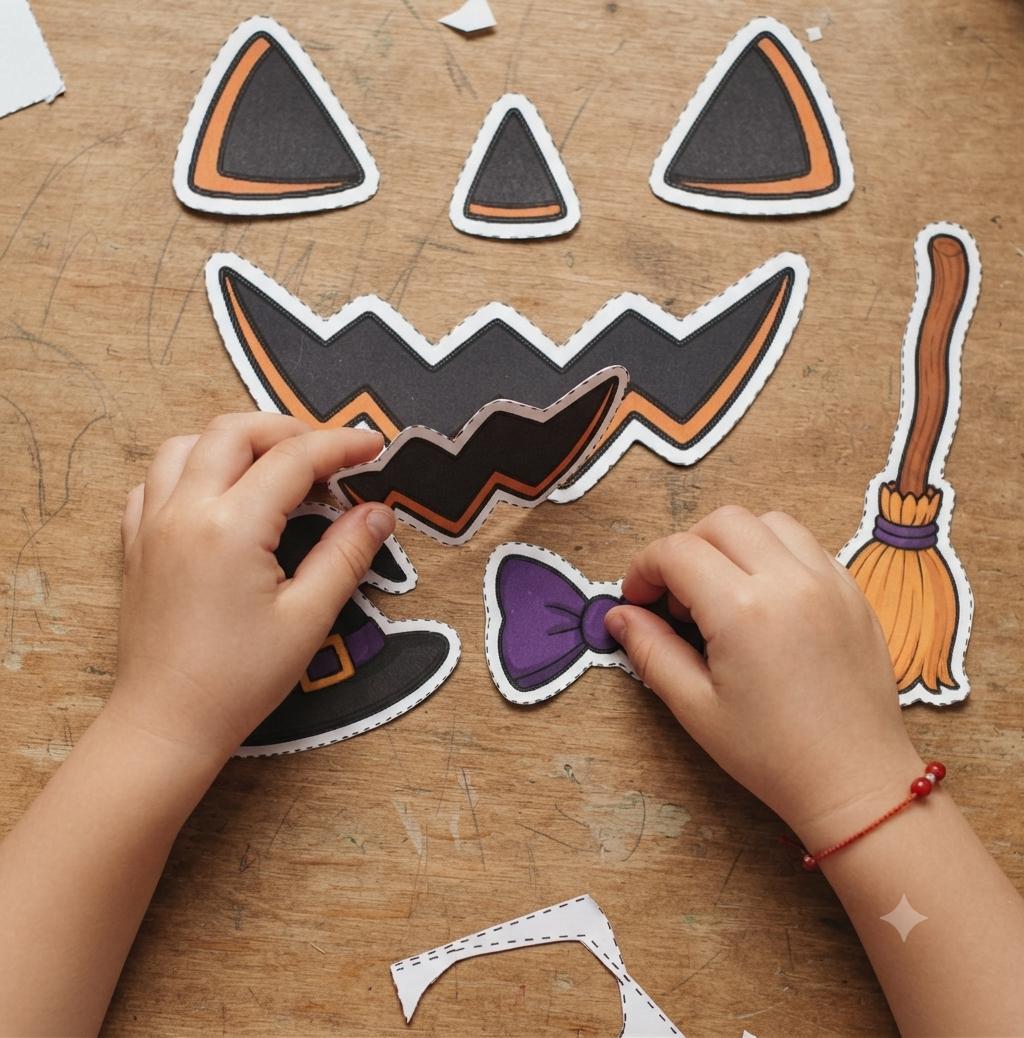Pumpkin Cut and Paste Craft Printable, Build a Pumpkin Halloween Activity for Kids, Preschool Fall Craft, Classroom PDF