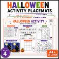Halloween Activity Placemats, Printable Trick or Treat Activities, Halloween Party Games for Kids, Scary Activities and 