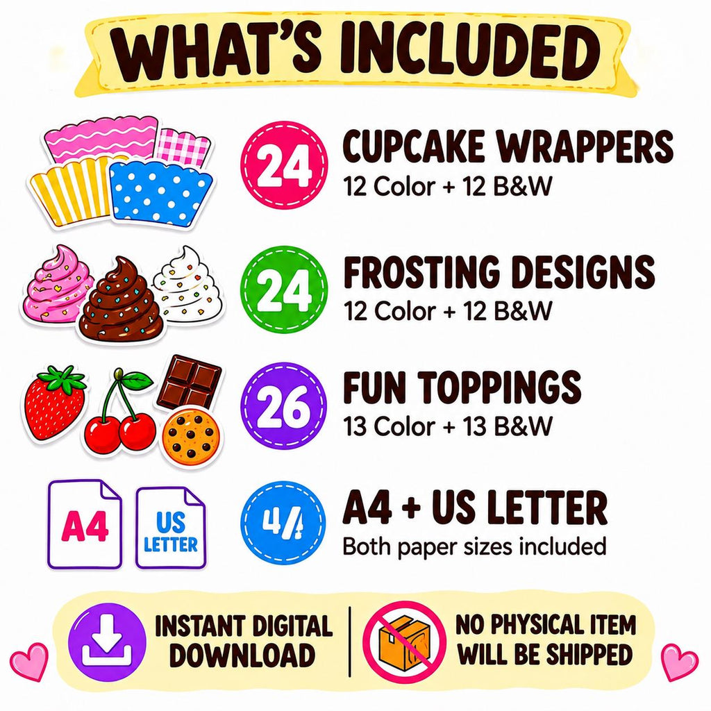 Cupcake Cut and Paste Craft, Build a Cupcake Printable, Cutting and Pasting Activity, Birthday Craft for Kids, Cupcake Coloring Pages