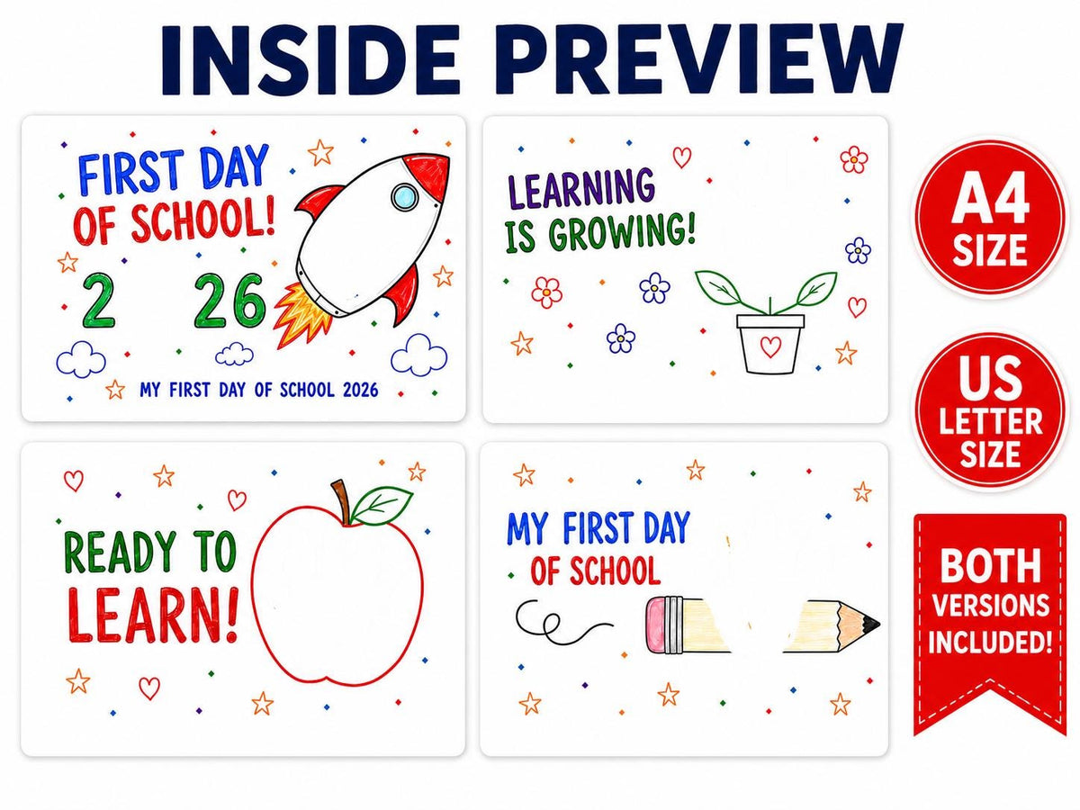 10 School Handprint Keepsakes Printable, Back to School Craft, First Day of School Activity, Preschool Handprint Art, A4 US Letter
