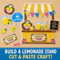 Lemonade Stand Printable Craft, Cut and Paste Summer Activity for Kids, Pretend Play Build a Lemonade Stand,
