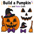 Pumpkin Cut and Paste Craft Printable, Build a Pumpkin Halloween Activity for Kids, Preschool Fall Craft, Classroom PDF