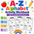 Alphabet Tracing Workbook for Kids, A to Z Letter Worksheets, Preschool Kindergarten Handwriting Practice, Uppercase Low