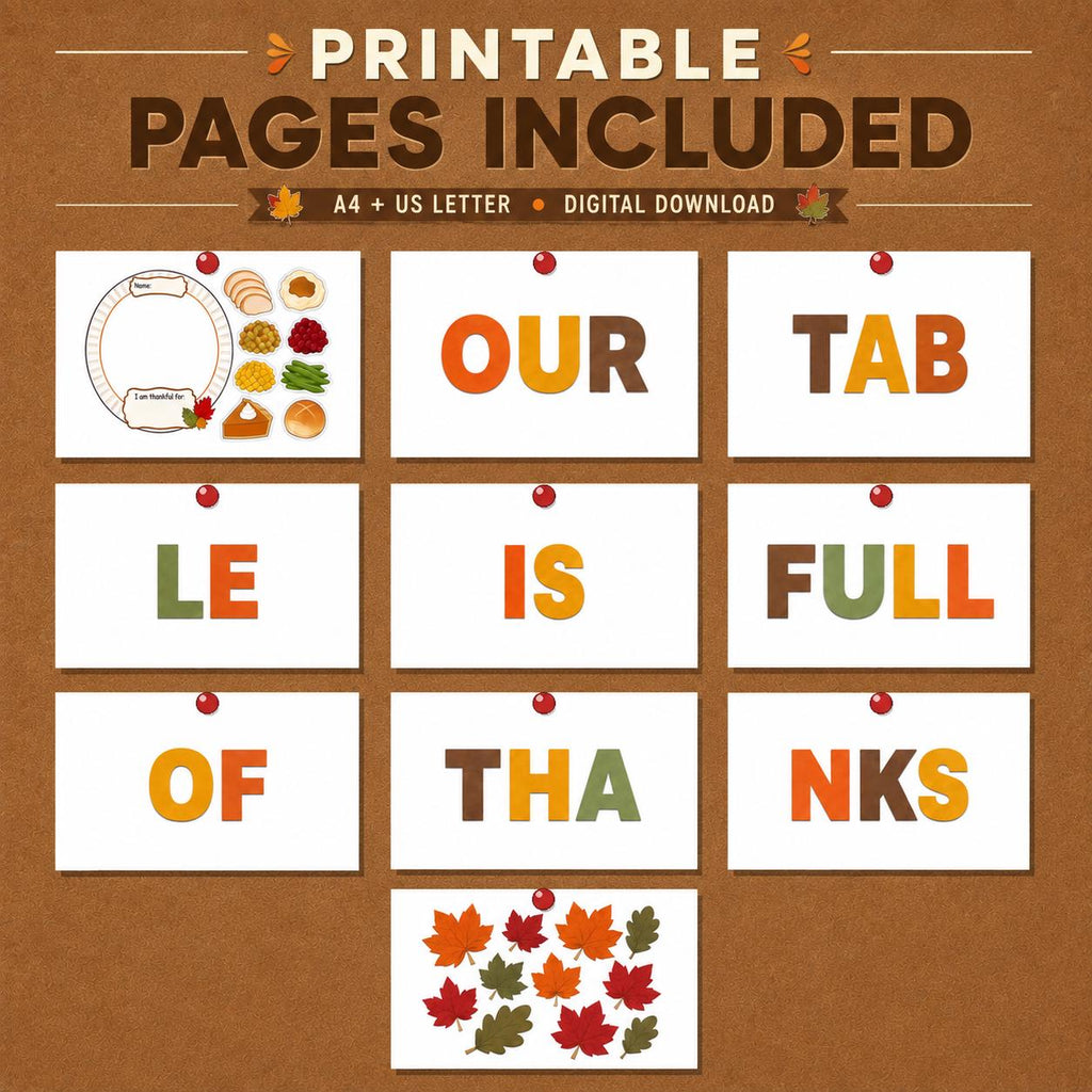 Thanksgiving Bulletin Board Printable | Thanksgiving Craft | Thankful Plate Craft | Thanksgiving Classroom Activity | Fall Classroom Decor