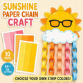 Sunshine Paper Chain Craft Printable | Cut and Paste Sun Craft | Summer Classroom Activity | A4 & US Letter PDF