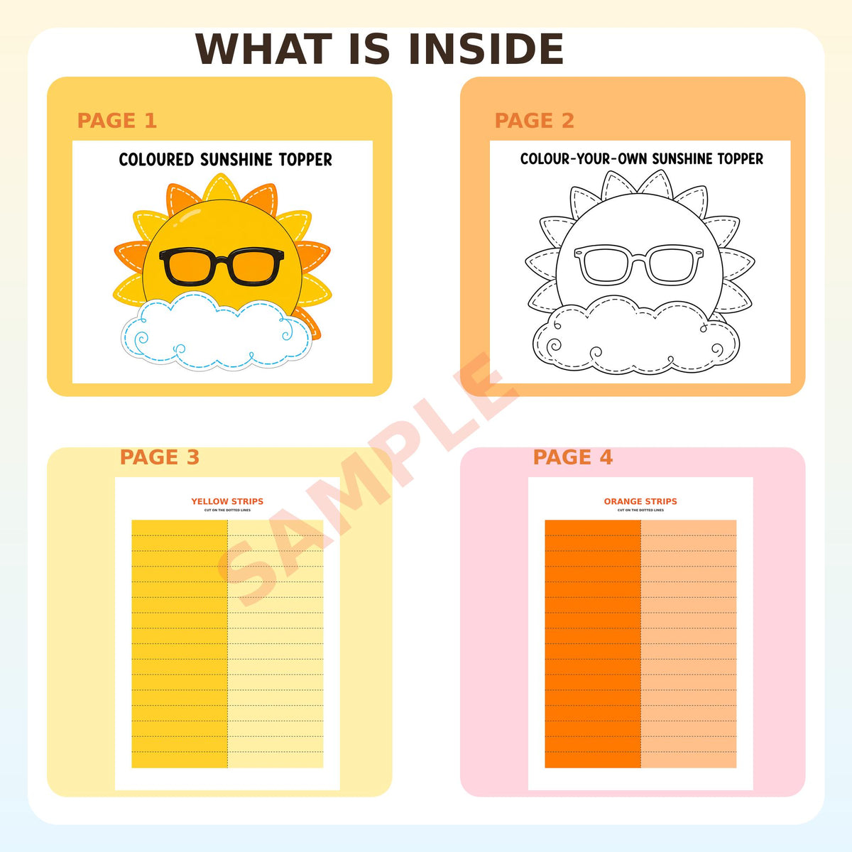 Sunshine Paper Chain Craft Printable | Cut and Paste Sun Craft | Summer Classroom Activity | A4 & US Letter PDF