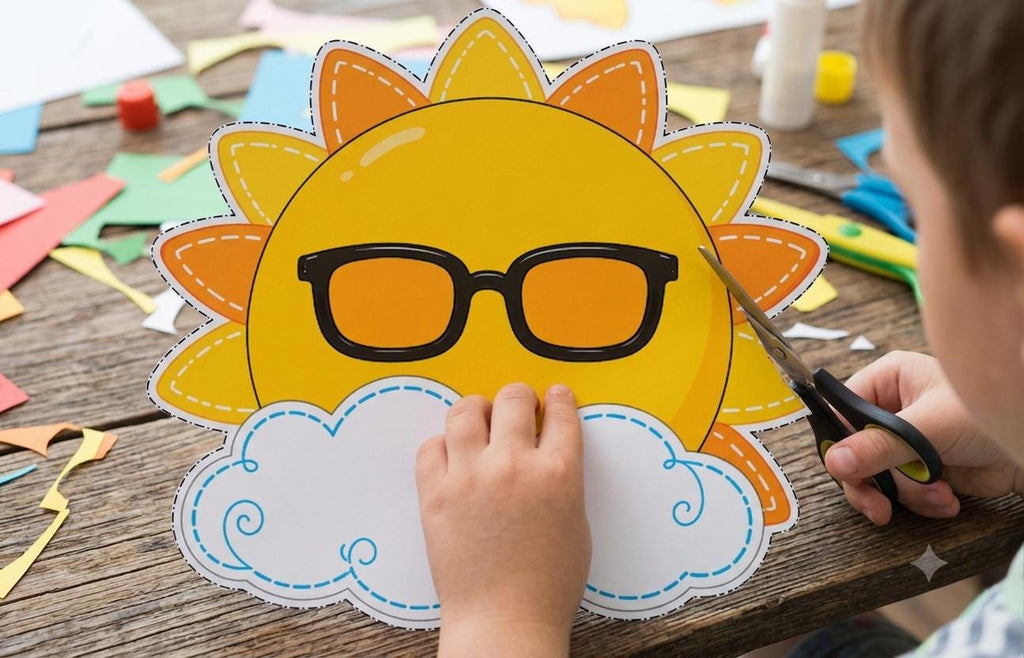 Sunshine Paper Chain Craft Printable | Cut and Paste Sun Craft | Summer Classroom Activity | A4 & US Letter PDF