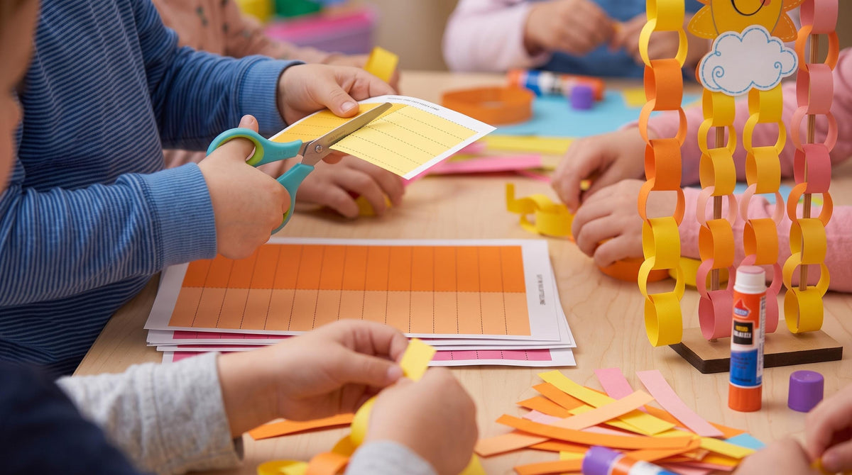 Sunshine Paper Chain Craft Printable | Cut and Paste Sun Craft | Summer Classroom Activity | A4 & US Letter PDF