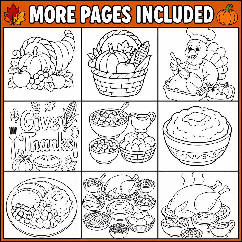 Thanksgiving Coloring Pages for Kids, Turkey Coloring Pages, Printable Thanksgiving Activity, Classroom & Kids Table Activity
