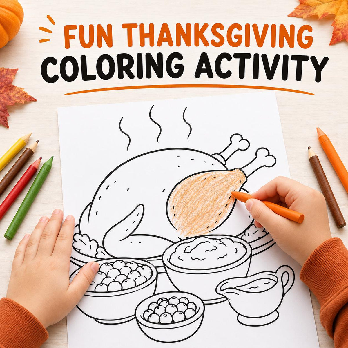 Thanksgiving Coloring Pages for Kids, Turkey Coloring Pages, Printable Thanksgiving Activity, Classroom & Kids Table Activity
