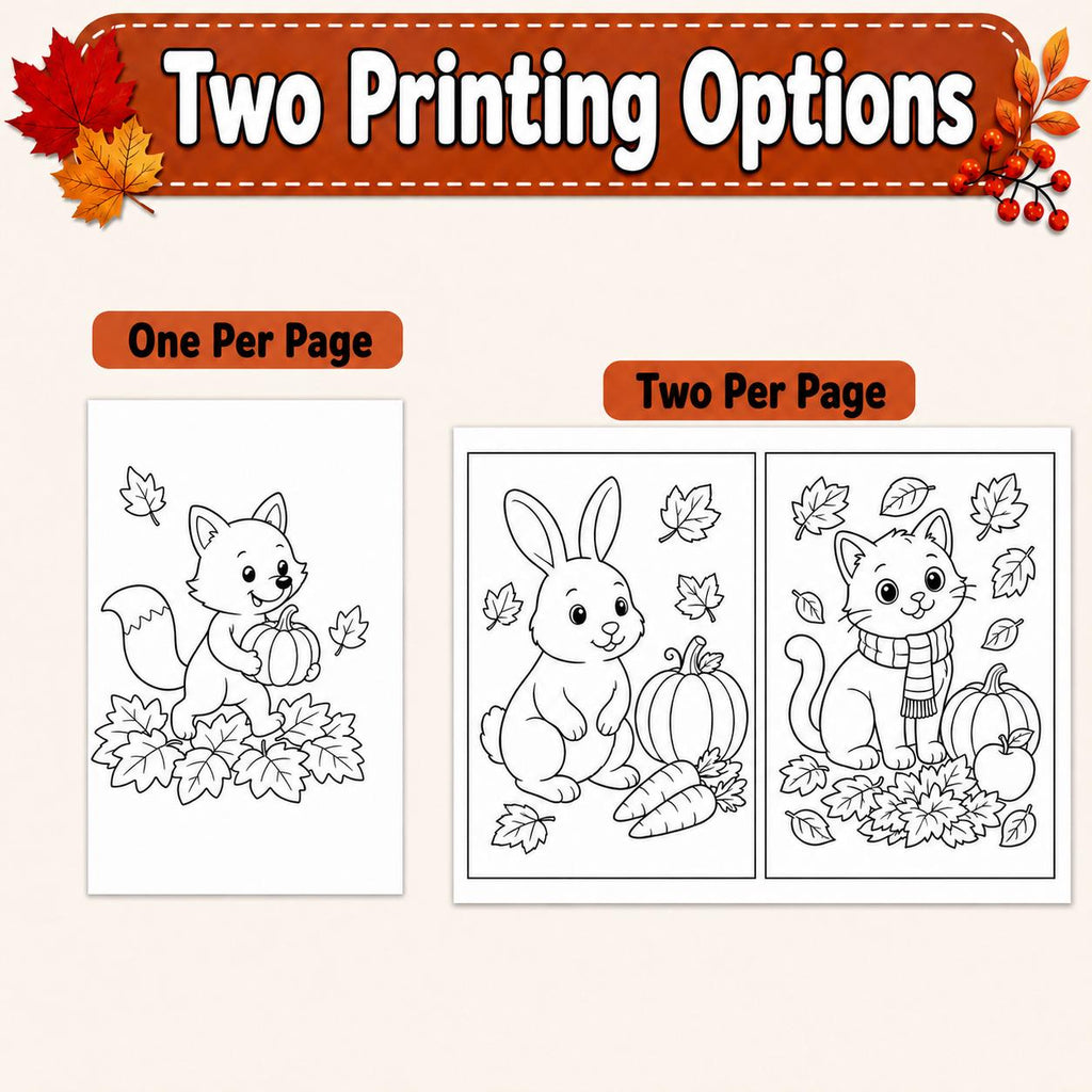 Fall Animal Coloring Pages for Kids | 20 Autumn Animals Printable PDF | Kids Autumn Activity | Woodland Coloring Book | Fall Activities
