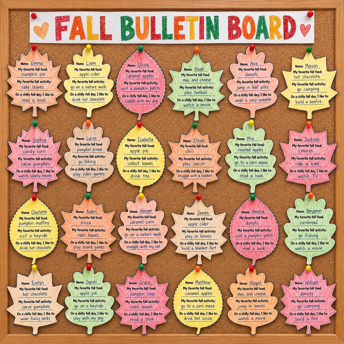 Fall Bulletin Board Activity for Kids | Fall Leaf Craft | Autumn Classroom Decor | Autumn Leaves Coloring Activity | Fall Kids Craft