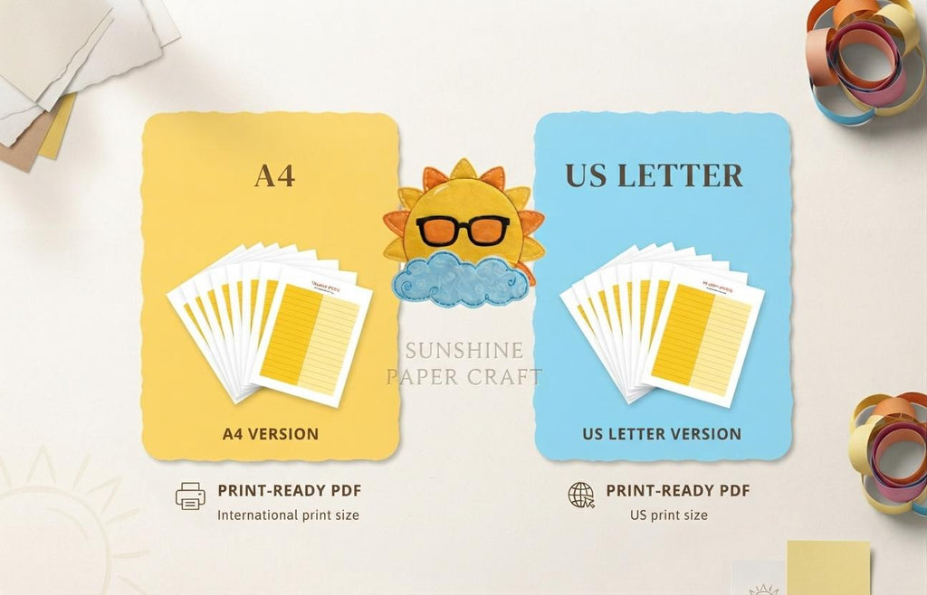 Sunshine Paper Chain Craft Printable | Cut and Paste Sun Craft | Summer Classroom Activity | A4 & US Letter PDF