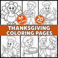 Thanksgiving Coloring Pages for Kids, Turkey Coloring Pages, Printable Thanksgiving Activity, Classroom & Kids Table Act