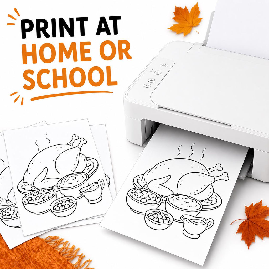 Thanksgiving Coloring Pages for Kids, Turkey Coloring Pages, Printable Thanksgiving Activity, Classroom & Kids Table Activity