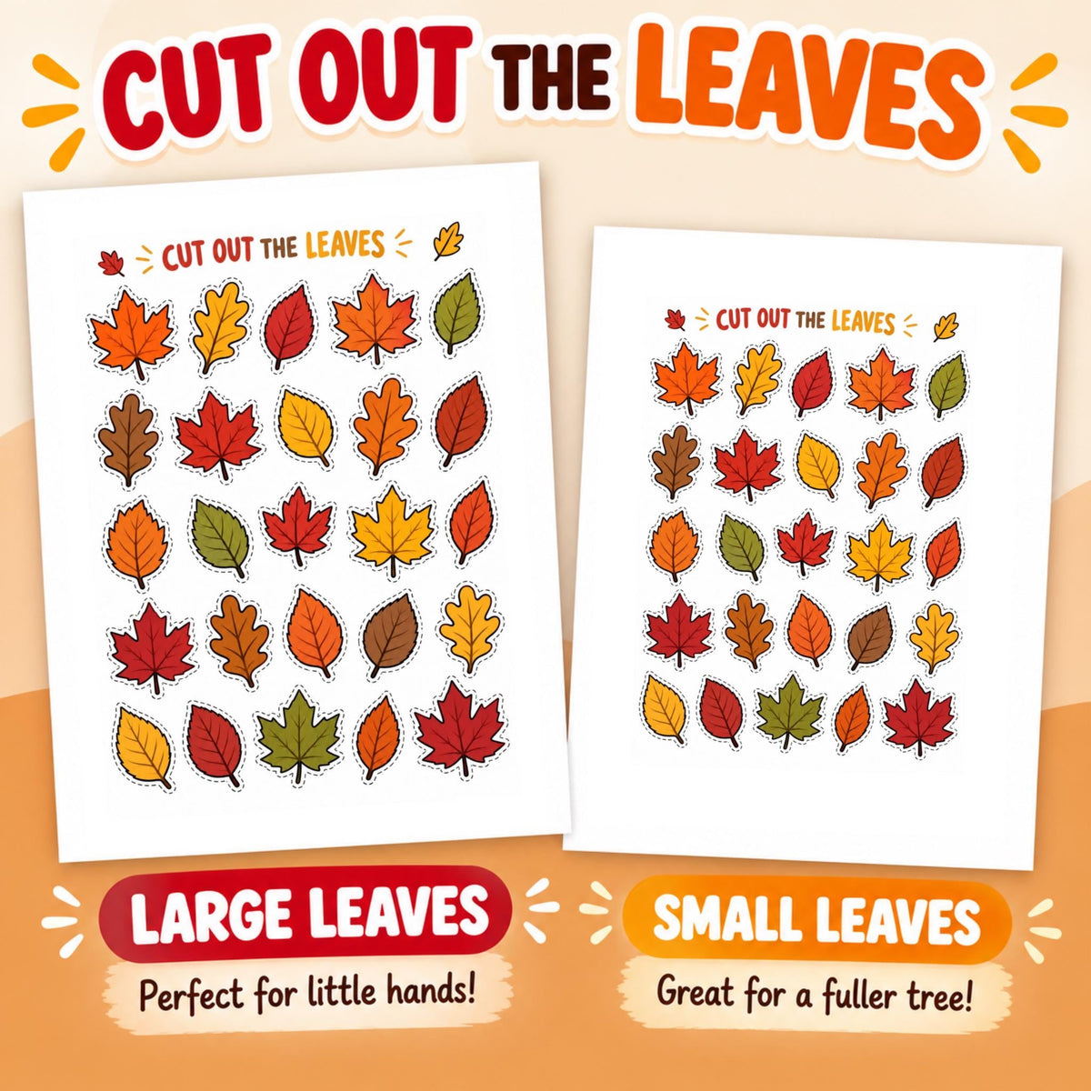 Fall Craft Tree for Kids, Fall Bulletin Board Craft, Autumn Classroom Activity, Cut and Paste Leaves, Fall Activities for Kids, Autumn Craft
