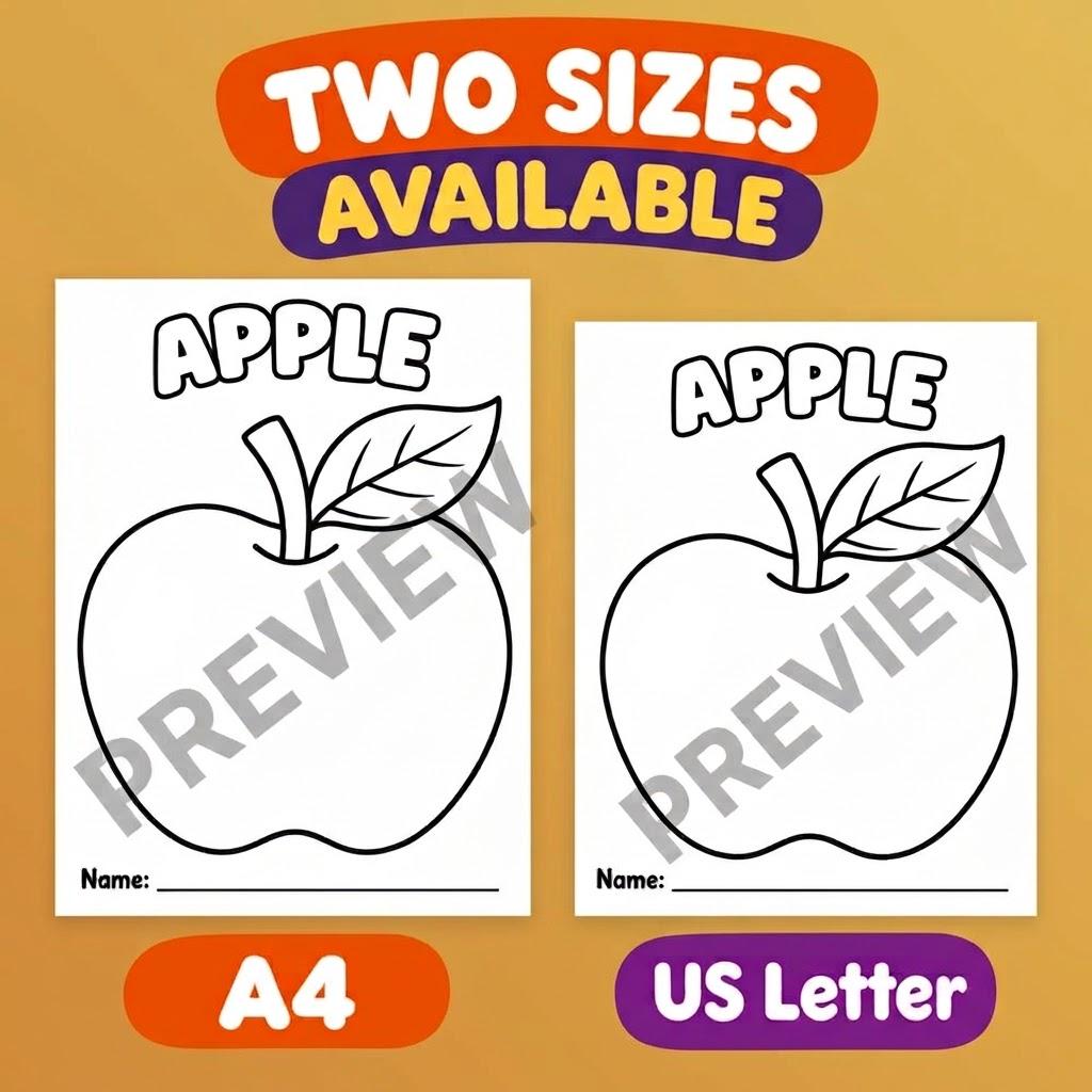 Apple Torn Paper Craft for Kids, Fall Apple Craft,  Autumn Craft, Kids Fall Craft Activity,  Autumn Apple Activity, Printable PDF