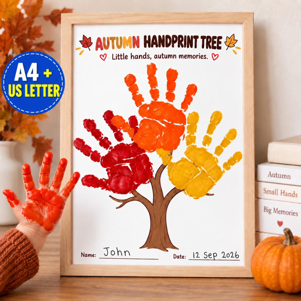 Fall Handprint Tree Printable, Fall Kids Craft, Autumn Handprint Keepsake, Kids Fall Activity, Autumn Activities, Classr