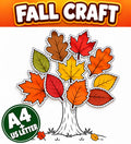 Fall Craft Tree for Kids, Fall Bulletin Board Craft, Autumn Classroom Activity, Cut and Paste Leaves, Fall Activities fo