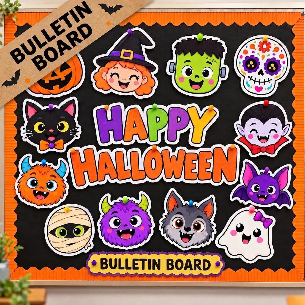 Halloween Cutouts Printable, Halloween Party Decorations, Kids Halloween Activities, Trick or Treat Bag Tags, Halloween Cards & Crafts