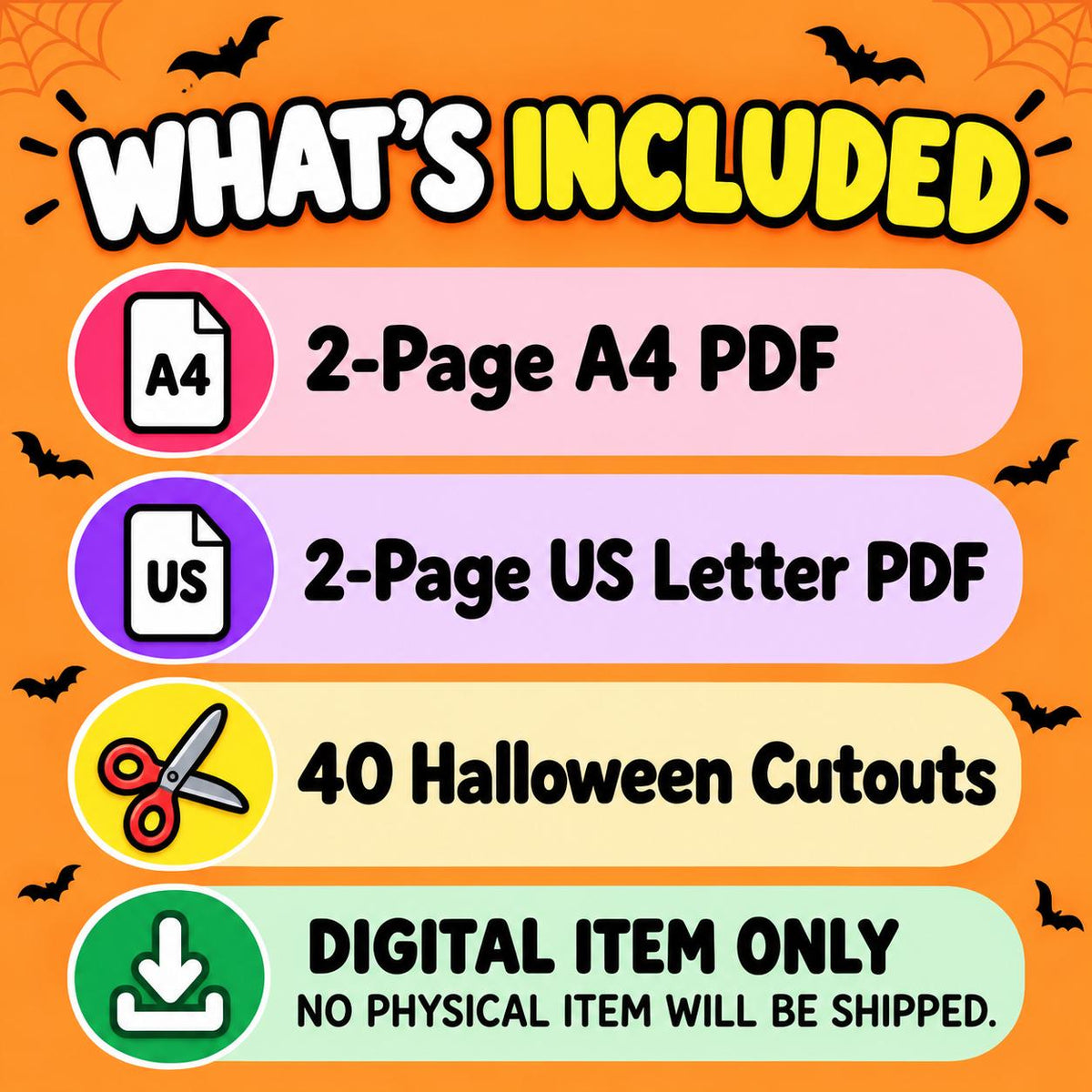 Halloween Cutouts Printable, Halloween Party Decorations, Kids Halloween Activities, Trick or Treat Bag Tags, Halloween Cards & Crafts