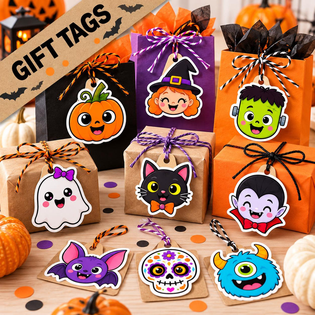 Halloween Cutouts Printable, Halloween Party Decorations, Kids Halloween Activities, Trick or Treat Bag Tags, Halloween Cards & Crafts