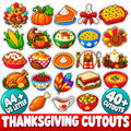 Thanksgiving Cutouts, Thanksgiving Decorations, Thanksgiving Crafts for Kids, Classroom Bulletin Board Decor, Turkey Pum