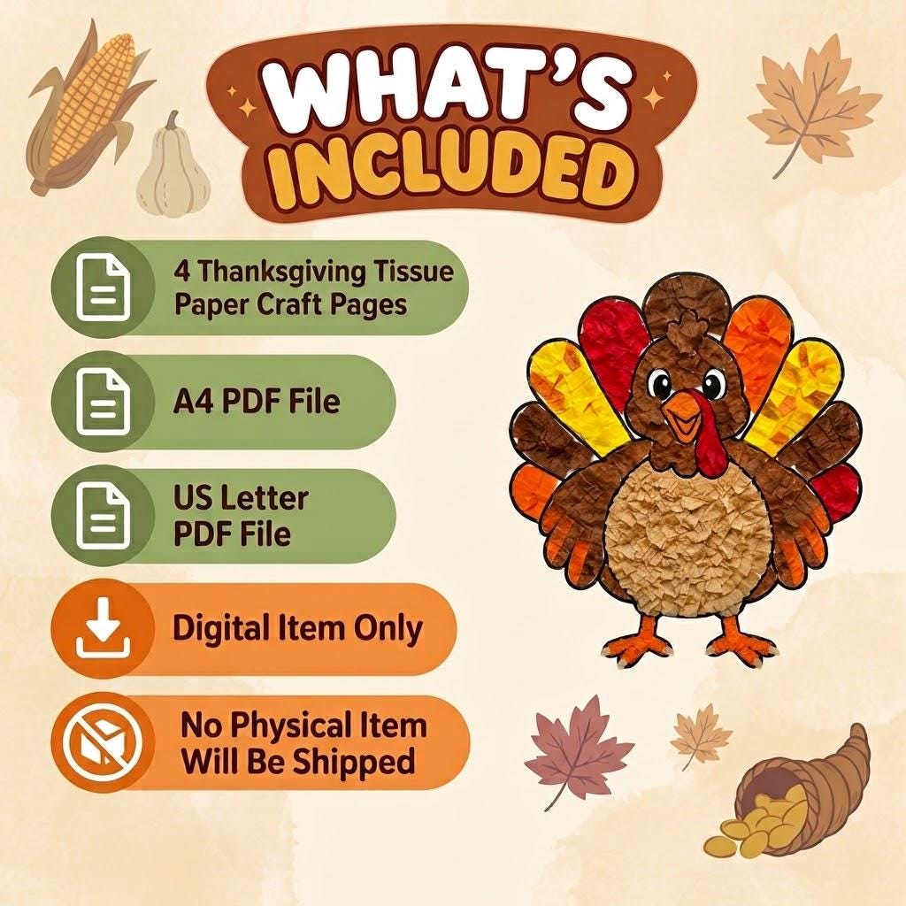 Thanksgiving Tissue Paper Craft, Thanksgiving Activities for Kids, Turkey Craft, Thanksgiving Crafts for Kids, Turkey Tissue Paper Activity