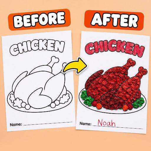 Thanksgiving Tissue Paper Craft, Thanksgiving Activities for Kids, Turkey Craft, Thanksgiving Crafts for Kids, Turkey Tissue Paper Activity