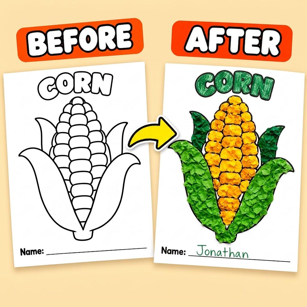 Thanksgiving Tissue Paper Craft, Thanksgiving Activities for Kids, Turkey Craft, Thanksgiving Crafts for Kids, Turkey Tissue Paper Activity
