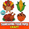 Thanksgiving Tissue Paper Craft, Thanksgiving Activities for Kids, Turkey Craft, Thanksgiving Crafts for Kids, Turkey Ti
