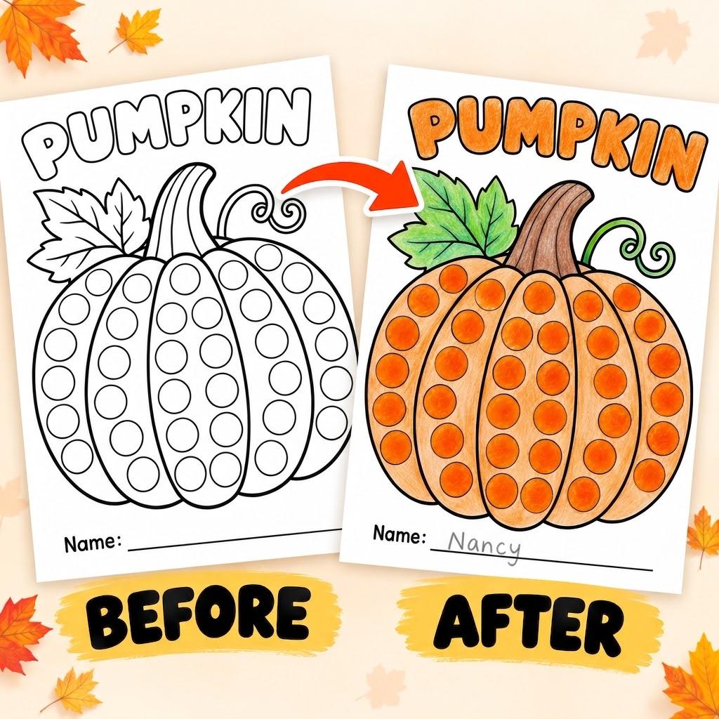 Fall Dot Marker Activity, Autumn Activities for Kids, Do a Dot Worksheets, Bingo Dauber Pages, Kids Fall Activities, Autumn Printables