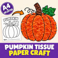 Pumpkin Tissue Paper Craft for Kids, Pumpkin Craft Printable PDF, Fall Pumpkin Craft, Halloween Craft, Autumn Craft, Kid