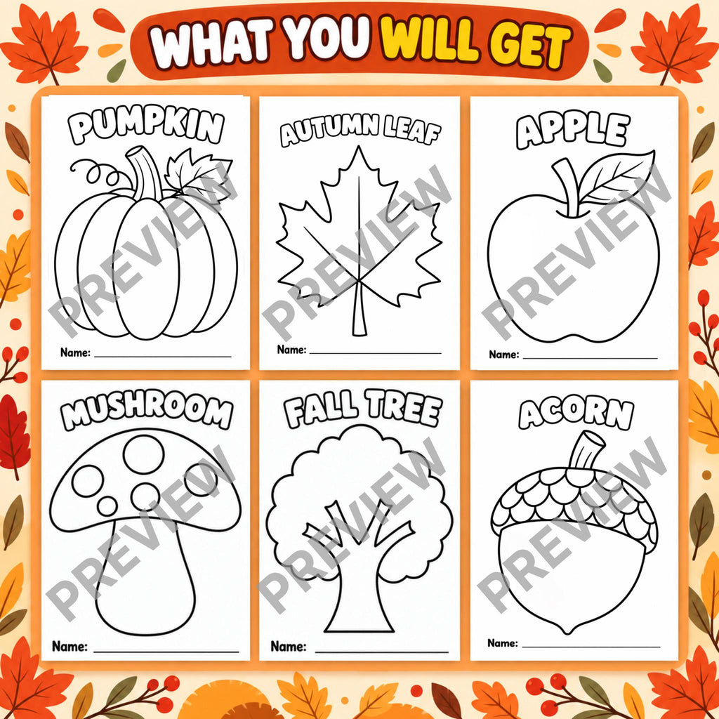 Fall Tissue Paper Craft for Kids, Autumn Craft Activity, Kids Fall Craft, Fine Motor Craft, Pumpkin Apple Leaf Tree Mushroom Acorn