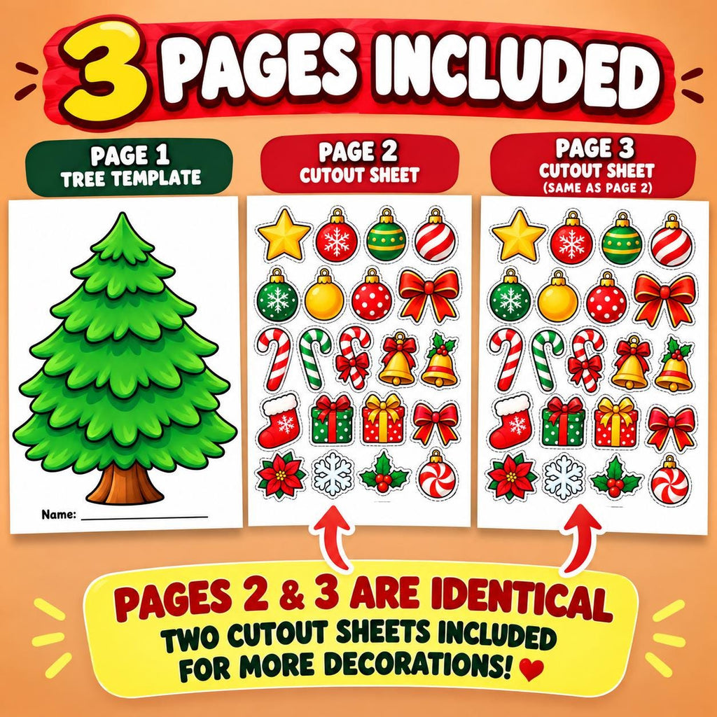 Christmas Tree Cut and Paste Craft, Build a Christmas Tree, Christmas Classroom Activity, Kids Christmas Craft, Christmas Party Activity