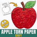 Apple Torn Paper Craft for Kids, Fall Apple Craft,  Autumn Craft, Kids Fall Craft Activity,  Autumn Apple Activity, Prin