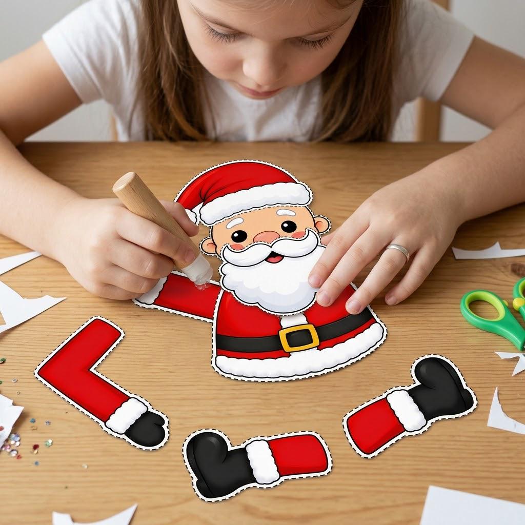 Build a Santa Craft, Santa Cut and Paste, Christmas Craft for Kids, Santa Printable, Christmas Classroom Activity, Santa Paper Craft
