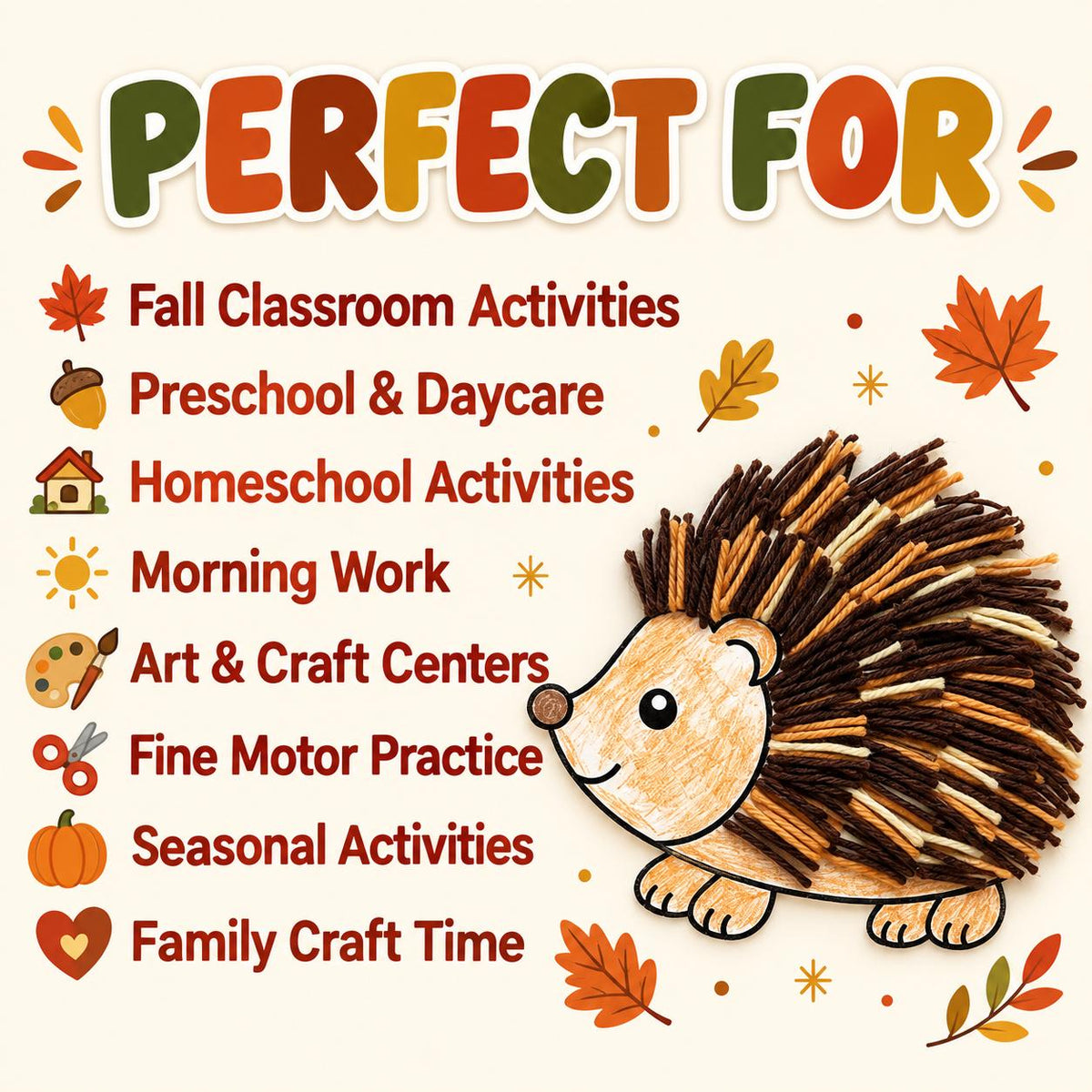 10 Fall Crafts for Kids, Fall Craft Printable, Fall Classroom Activity, Autumn Cut and Paste, Design Your Own Autumn Craft, Fall Activities