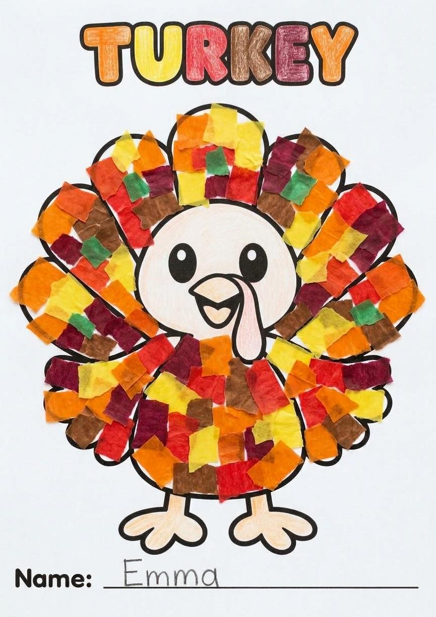 Thanksgiving Craft Activities, Turkey Craft Printable, Thanksgiving Classroom Art Activity, Design Your Own Thanksgiving Craft Templates