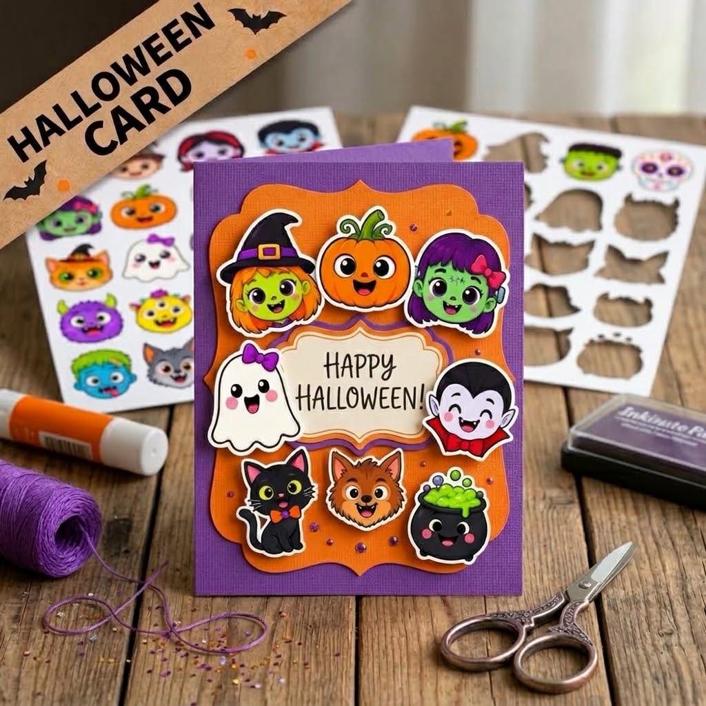 Halloween Cutouts Printable, Halloween Party Decorations, Kids Halloween Activities, Trick or Treat Bag Tags, Halloween Cards & Crafts