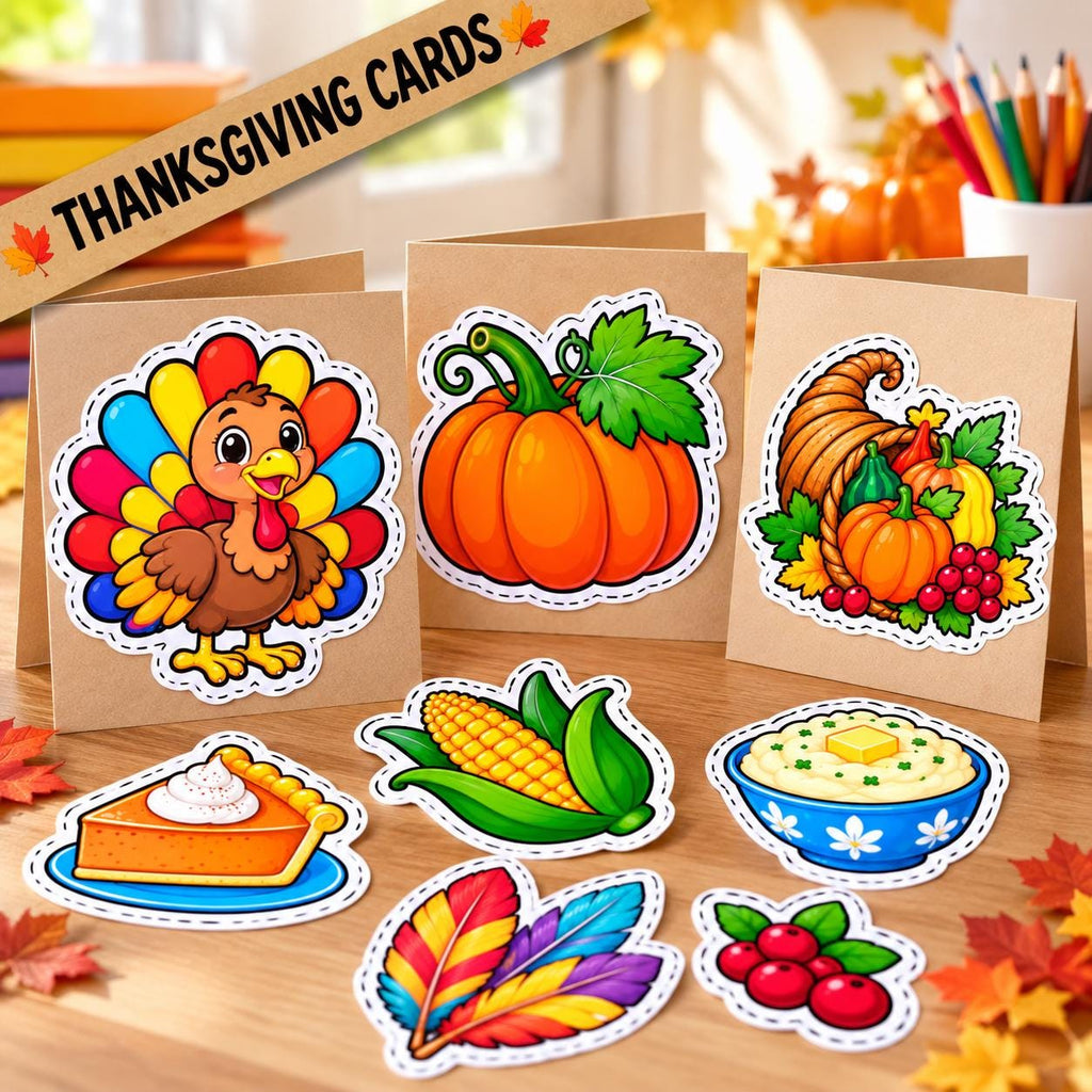 Thanksgiving Cutouts, Thanksgiving Decorations, Thanksgiving Crafts for Kids, Classroom Bulletin Board Decor, Turkey Pumpkin Thankful Decor
