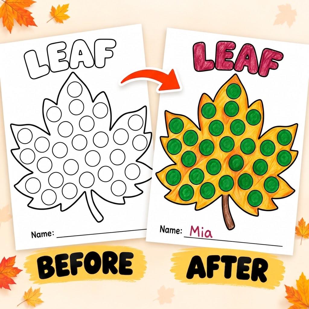 Fall Dot Marker Activity, Autumn Activities for Kids, Do a Dot Worksheets, Bingo Dauber Pages, Kids Fall Activities, Autumn Printables