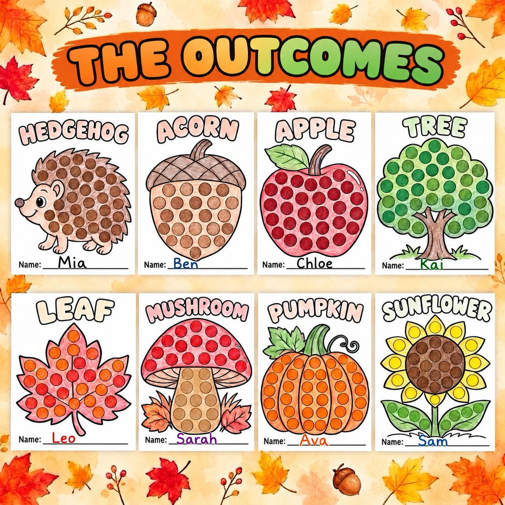Fall Dot Marker Activity, Autumn Activities for Kids, Do a Dot Worksheets, Bingo Dauber Pages, Kids Fall Activities, Autumn Printables