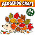 Fall Hedgehog Craft for Kids, Autumn Cut and Paste Activity, Leaf Craft, Build a Hedgehog, Cut and Paste Hedgehog, Fall 
