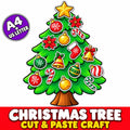 Christmas Tree Cut and Paste Craft, Build a Christmas Tree, Christmas Classroom Activity, Kids Christmas Craft, Christma