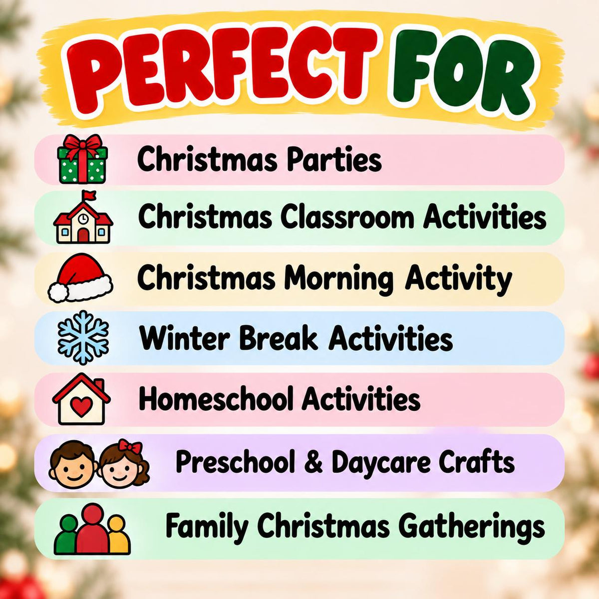Christmas Tree Cut and Paste Craft, Build a Christmas Tree, Christmas Classroom Activity, Kids Christmas Craft, Christmas Party Activity