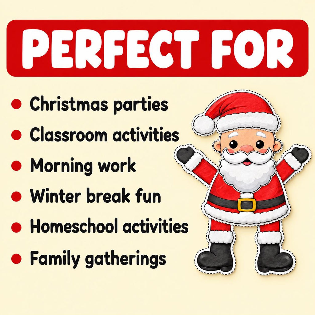 Build a Santa Craft, Santa Cut and Paste, Christmas Craft for Kids, Santa Printable, Christmas Classroom Activity, Santa Paper Craft