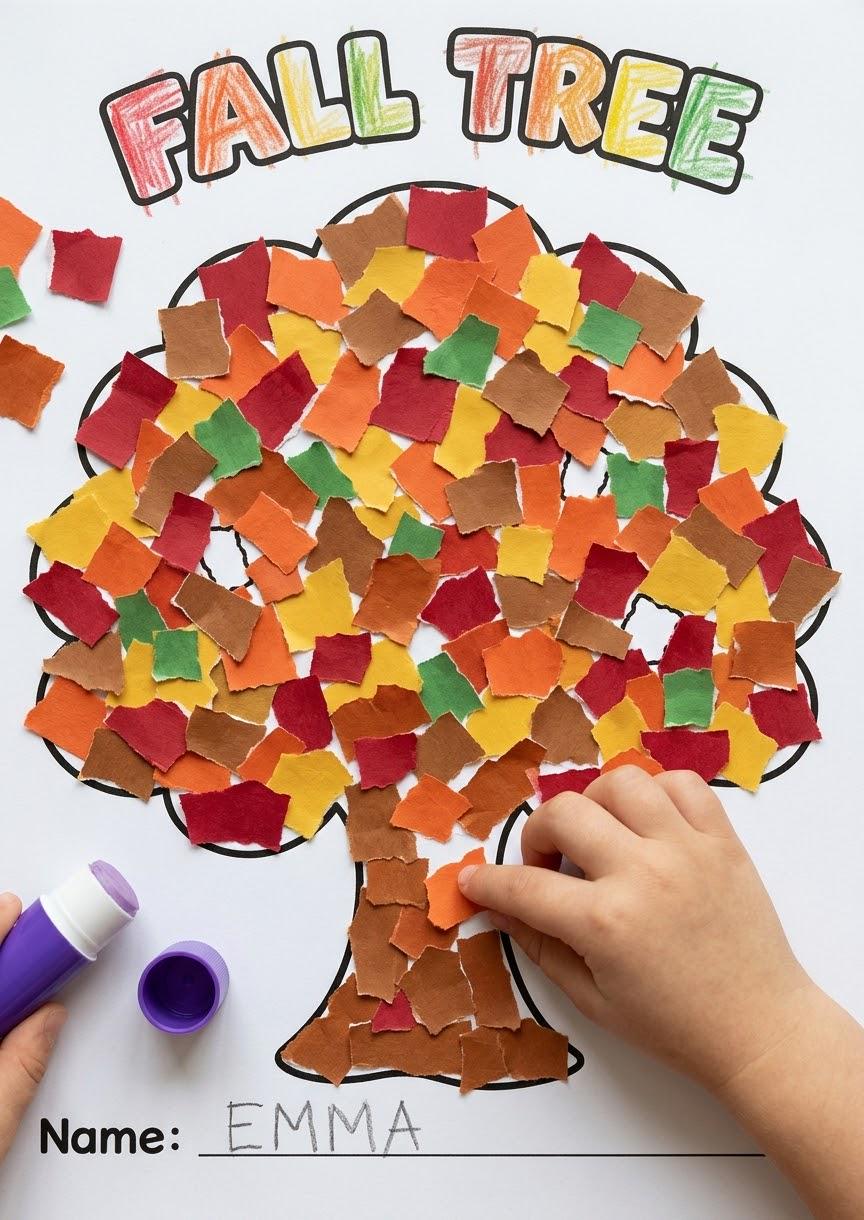 10 Fall Crafts for Kids, Fall Craft Printable, Fall Classroom Activity, Autumn Cut and Paste, Design Your Own Autumn Craft, Fall Activities