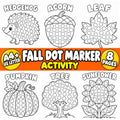 Fall Dot Marker Activity, Autumn Activities for Kids, Do a Dot Worksheets, Bingo Dauber Pages, Kids Fall Activities, Aut